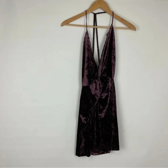 Zara Velvet Twist Front Strappy Mini Dress Size‎ Small - Picture 1 of 6